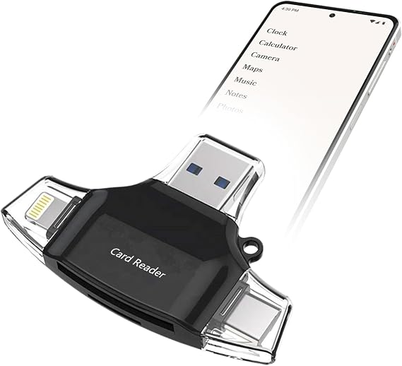 BoxWave Smart Gadget Compatible with Techless Wisephone II - AllReader SD Card Reader, microSD Card Reader SD Compact USB - Jet Black