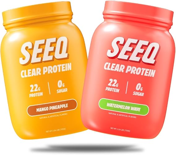 SEEQ Clear Protein Bundle (Clear Whey Protein Isolate Watermelon Wave + Mango Pineapple)
