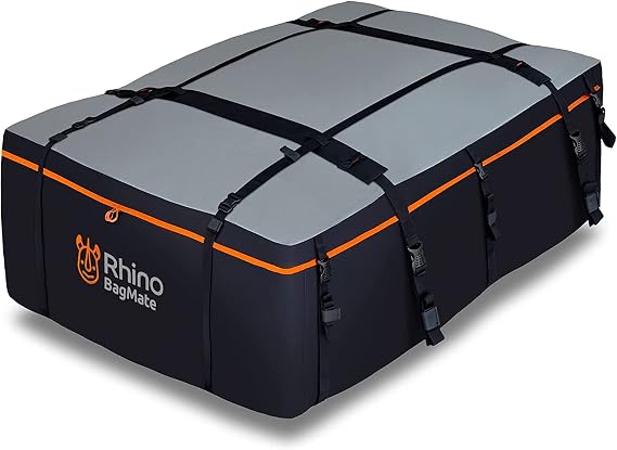 19 Cubic Feet Roof Bag Safety Tested Heavy-Duty Waterproof Rooftop Cargo Carrier for All Cars & SUVs (with or Without Rack) Includes Protective Mat & Storage Bag Military-Grade 840D PVC