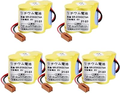 Pack of 5 6V BR-23AGCT4A 4400mAh Battery Replace for FANUC A98L-0031-0025 CNC System with Brown Plug