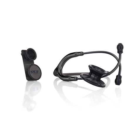 MDF Instruments MD One Epoch Lightweight Titanium Stethoscope + Pediatric Attachment with Clip
