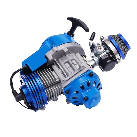 49CC 50CC 2-Stroke Engine Motor 1.8KW Gasoline Engine Single Cylinder Air Cooled Pull Rope Start Gas Racing Motor for ATV, Scooter, Dirt Bike, Pocket Bike
