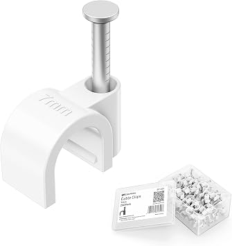 Cable Matters 200-Pack Nail-in Cable Clips Cord Organizer, 7mm / 0.27 inches, Ethernet Cable Wall Clip, Wire Wall Clips, White