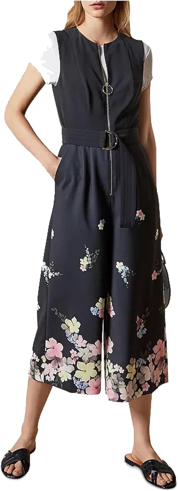 Ted Baker Cosetee Pergola Zip Front Jumpsuit Black 2 (US 6)
