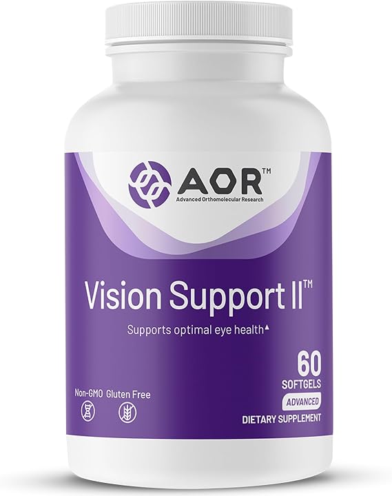 AOR Eye Support, Vision Support II, Lutein & Zeaxanthin, 60 Softgels | Multi-Ingredient Eye Supplements, Lutein & Zeaxanthin for Eyes, Olive Oil Softgels, Gluten-Free & Non-GMO, Blue Light Support