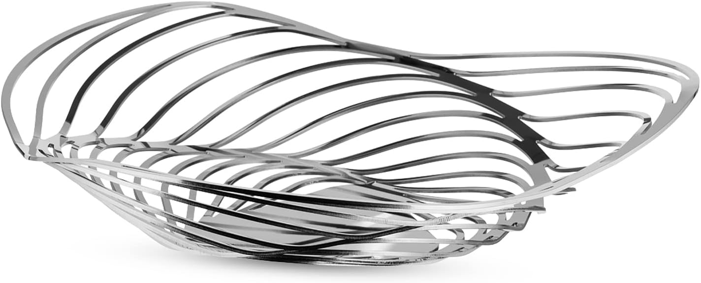 Alessi ACO03 Trinity - Design Fruit Bowl, 1810 Stainless Steel, Medium, Mirror Polished