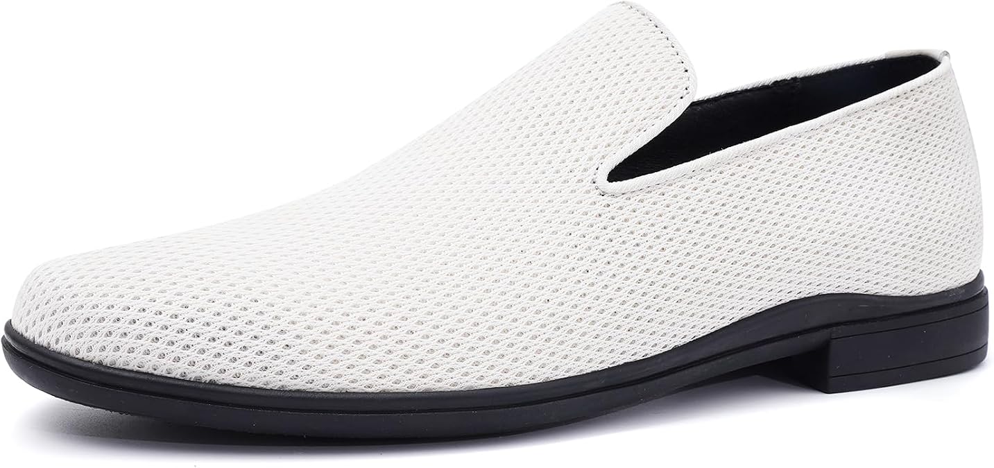 Mens Loafers Slip-on Dress Shoes Mesh Casual Oxford Shoes Classic Business Tuxedo Shoes Fashion Lightweight and Breathable
