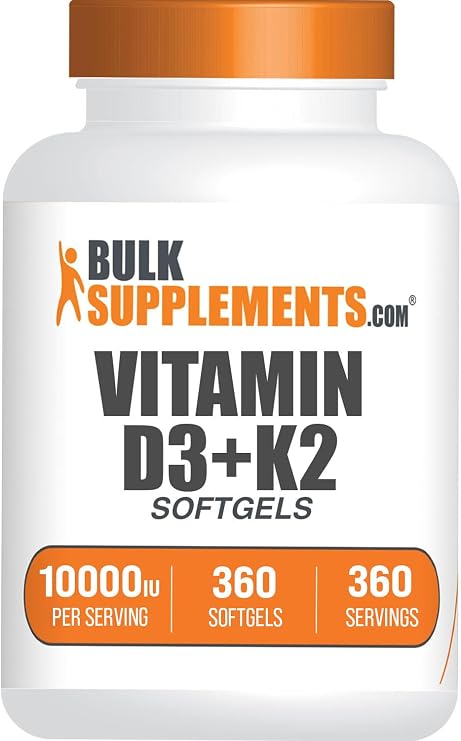 Vitamin D3 + K2 10000 IU Softgels - K2 D3 Vitamin Supplement, for Immune Health - Gluten Free, 1 Softgel per Serving, 360 Count (Pack of 1)