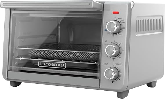 BLACK+DECKER 6-Slice Air Fry Toaster Oven, 5-in-1 Countertop Oven | Large toaster oven with air fry, EvenToast technology and room for six slices or a 12-inch pizza.