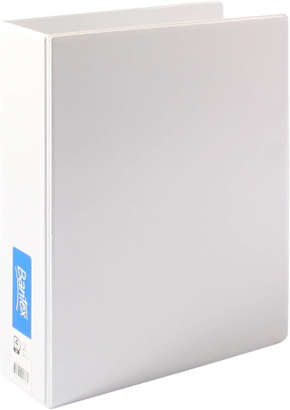 Bantex Insert Ring Binder Standard PP A4 4D Ring 50mm - White