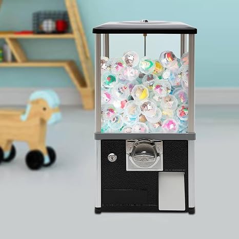 Machine Gashapon Machine Gacha Machine Gumball Machine Candy Machine,for Game Stores and Retail Stores for 4.5-5.5cm Ball,Red,Gachapon Machine(Black)
