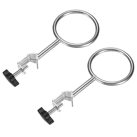 M METERXITY 2-Pack Laboratory Retort Support Ring Clamp 50mm OD Stainless Steel Closed Extension Ring Flask Clamp Burette Stand for Chemistry/Physics Lab Equipment Support Retort Ring