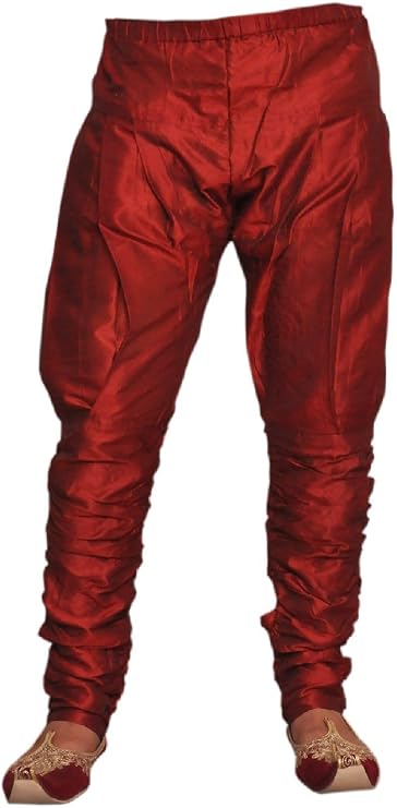 Royal Kurta Men's Silk Blend Harem Pants Free Size Maroon