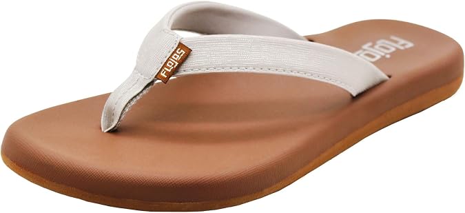 Flojos Campbell Women's Sandal, Metallic Strap W/Mega Comfort Molded Pu Sock