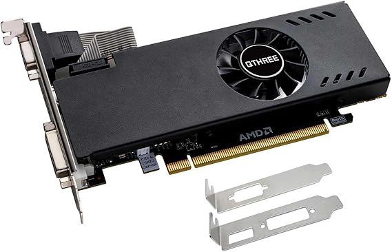QTHREE Radeon RX 550 4GB Low Profile Graphics Card,GDDR5,128-Bit,VGA,DVI,HDMI,Video Card for PC Gaming,Computer GPU,PCI Express X8 3.0,SFF HDCP,DirectX 12