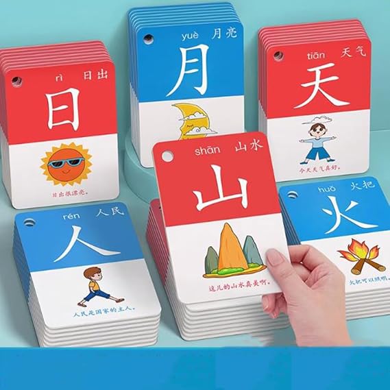 Cards Chinese Characters Sight Words Learning Flashcards Mandarin Chinese Pinyin Hieroglyphic Stroke Chinese Beginners Stage