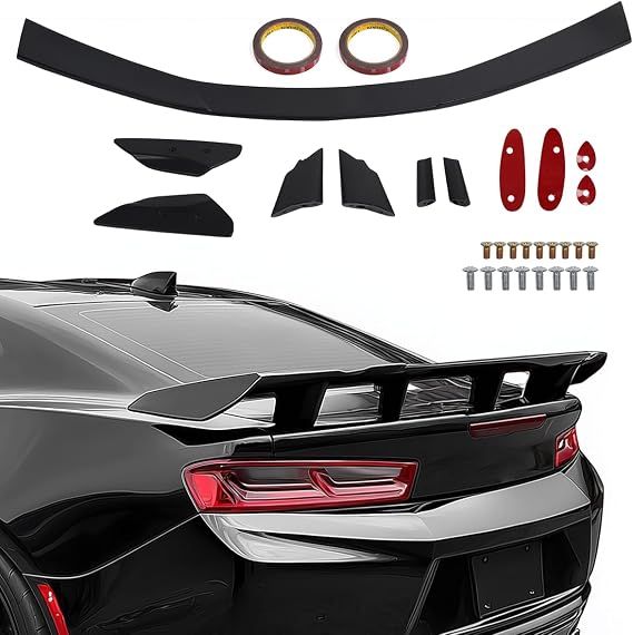 ZL1 1LE Style Trunk Lid Spoiler Wing Kit Compatible with Chevrolet Camaro SS RS LT ZL All Models 2016 2017 2018 2019 2020 2021 2022 2023 2024 Matte Black