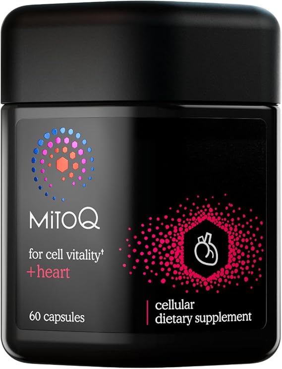MitoQ +Heart Advanced CoQ10 Antioxidant - Heart Health Supplement with L-Carnitine, Magnesium, Vitamin D3 - Supports Cardiovascular Health, Blood Flow, and Cellular Energy (60 Capsules)