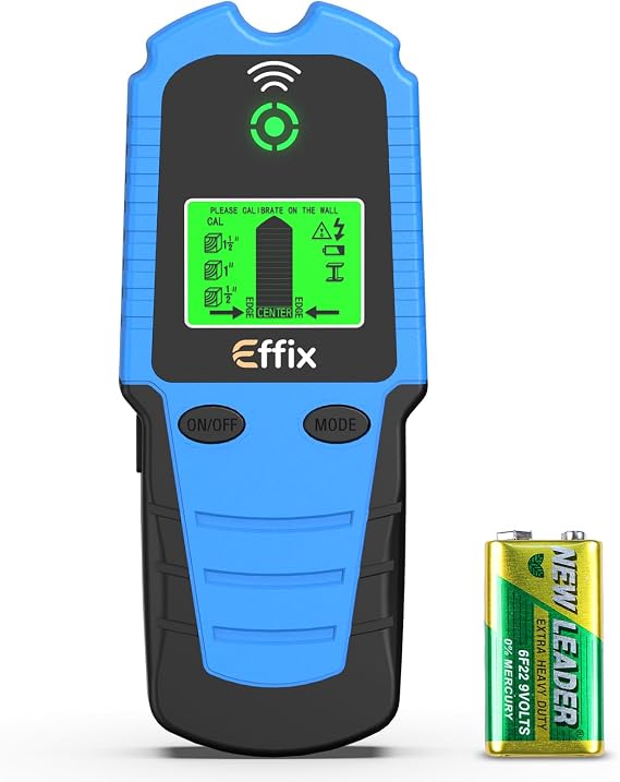 Effix Stud Finder Wall Scanner - 5 in 1 Electronic Stud Detector with Smart Micro Sensor Chip, HD LCD Display & Audio Alarm, Wall Stud Finder Tool for Wood, Metal, AC Wire, Joist, Pipe Detection