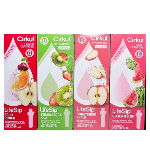 Generic 4 Pack Flavor Cartridges Refill - Fruit Punch, Strawberry Kiwi, Honeycrisp Apple, Watermelon 4, 1.2 Fl Oz