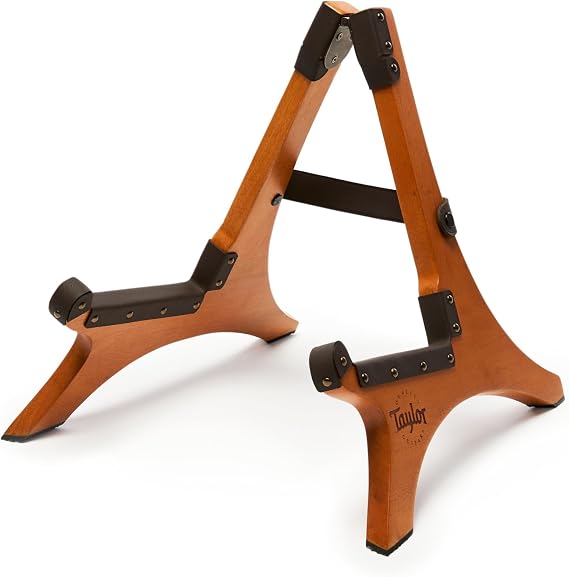Taylor Guitars Folding Mahogany Stand with Protective Leather Padding