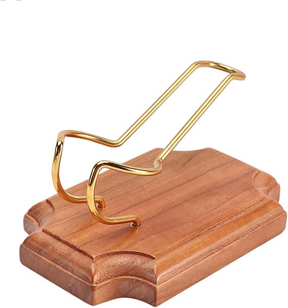 Wooden Pipe Stand, Pipe Display with 1 Metal Slot, Family Home Pipe Accessory