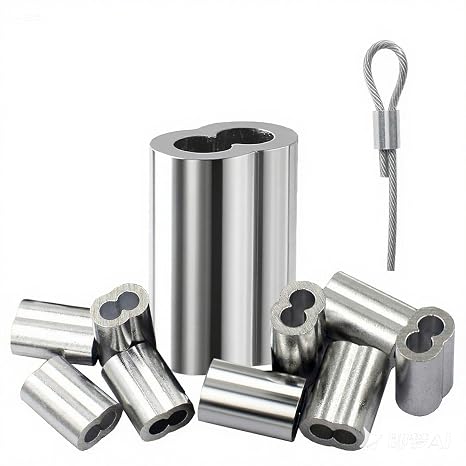 25Pcs 1/4" (6mm) Aluminum Crimping Loop Sleeve