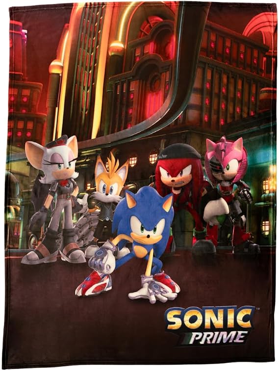 Sonic The Hedgehog Prime Anime Bedding Super Soft Silk Touch Throw, 46 in x 60 in, (Officially Licensed Product)