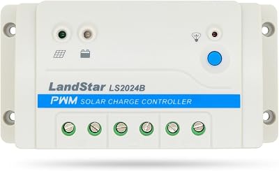 EPEVER Solar Charge Controller 20A PWM LS2024B 12V24V Auto Work for Solar Lighting System Multiple Load Working Modes Manual Control, Light ONOff, Light OnTimer and Time Control 20A