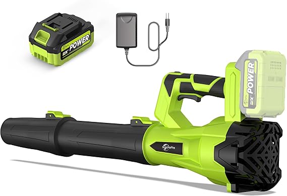 Leaf Blower Cordless with 4.0Ah Battery and Charger, 420CFM Electric Blower with 6-Speed, 21V Lightweight Handheld for Lawn Yard Patio Leaves Dust Snow