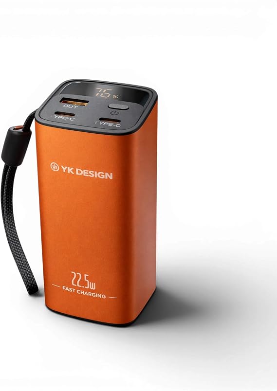 20000 mAh Taşınabilir Şarj Cihazı, 22.5W Hızlı Şarj, 3A, Kablo Dahil, Model YK-PB5042, Turuncu