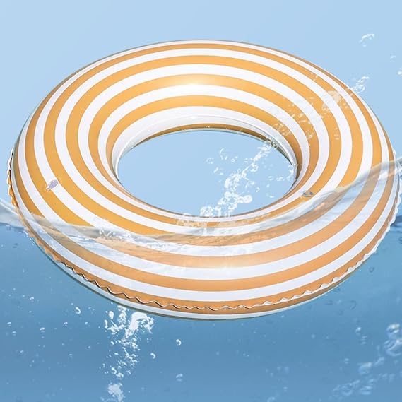 Inflatable Swimming Ring, Inflatable Swimming Ring Vintage Striped Inflatable Float, Pool Floating Beach Water Party Inflatable Float Swimming Ring