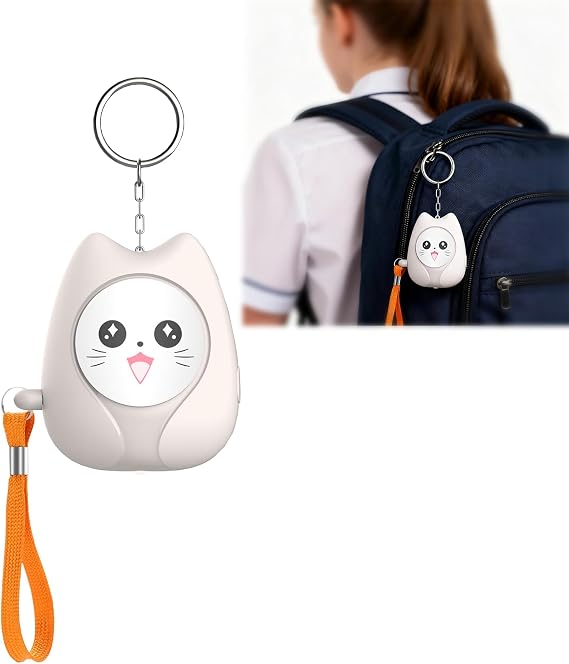 Cat-Shaped Personal Alarm for Women - Personal Alarms for Women, 130DB Loud Safety Alarm Keychain with LED Flashlight, Cute Self-Defense Security Alrm for Wmen, Girls, Kids, Elderly