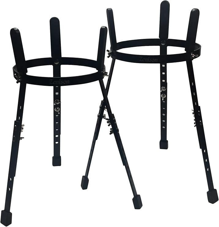 Zension Double Conga Stand for 10 & 11" Congas Tumba Quinto Heavy Duty Adjustable Height