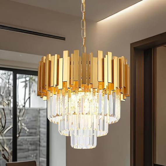 Crystal Chandeliers Ceiling Light Gold - Modern Crystal Chandelier [Energy Class G]