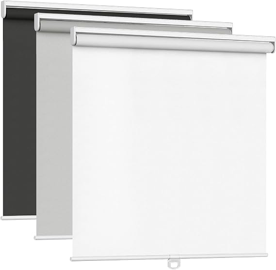 LazBlinds Custom Cordless Roller Window Shades, Free-Stop Blackout Blinds for Windows, Thermal Insulated UV Protection Waterproof, Roll Up Blinds and Shades for Home and Office, Grey
