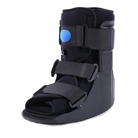 Inflatable Walking Boot Air Cam Walker Fracture Boot Orthopaedic boot for Sprained Ankle Short Air Walker Brace for Broken Foot Achilles Tendon Injury Black (L)