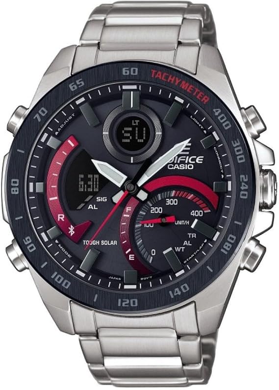 Casio Edifice - Herren Edifice Uhr mit Armband aus Edelstahl ECB-900DB-1AER - Uhr - Stahl - Silberfarbig - 48 mm