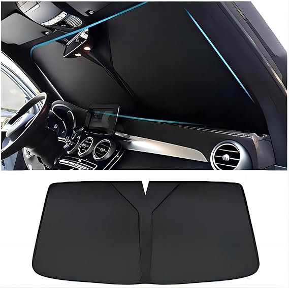 Auto Sunshade, for Kia Picanto 2023-2025, Windshield Foldable Reflective Sunshade, Front Windshield UV Blocking, Windshield, Auto Parts,Black
