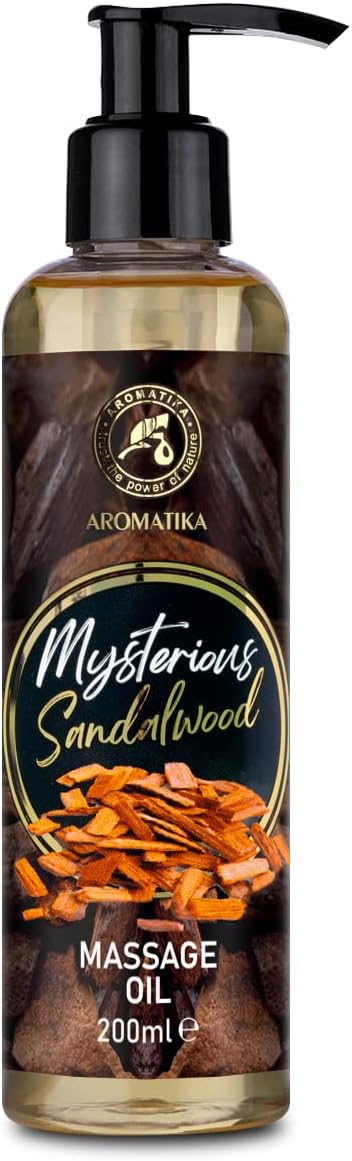 Massage Oil Sandalwood 200 ml - Sandalwood Oil - Almond Oil - Grape Seed