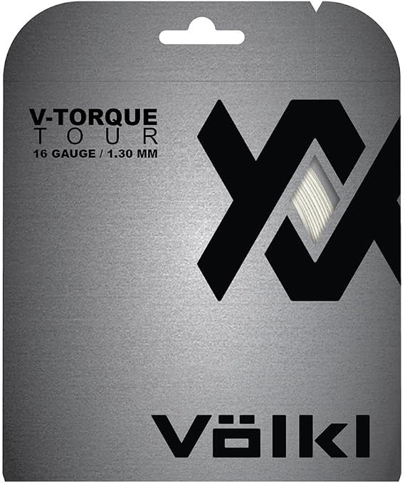 VOLKL V-Torque Tour | Tennis Racquet String | Great Feel, Spin and Control | Co-Polymer String (White, 19, Set)