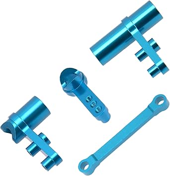 Aluminum Steering Servo Saver Complete Ackerman Plate Upgrade Parts 102057 Compatible with Redcat Volcano Epx HSP Exceed 1/10 RC Truck Buggy Car (Blue)