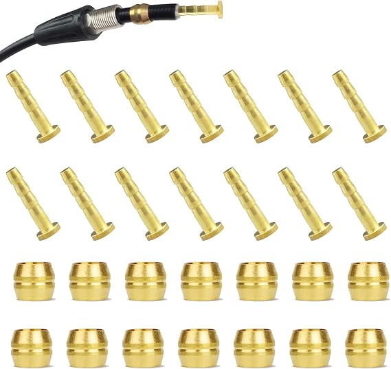 14 PCS BH59 Brake Olive and Barb - Brake brass olive and Connecting Insert kit for Shimano Mountain Bike Bicycle BH59 Avid Sram Bike Hydraulic Disc Brake Hose BH59/BH90