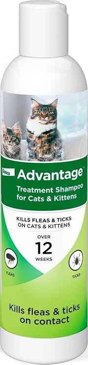 Advantage Cat Flea & Tick Shampoo for Kittens & Adult Cats | Kills Fleas & Ticks | 8 oz.