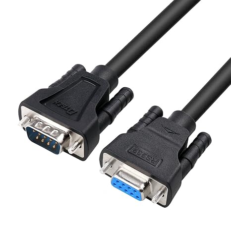 DTECH 2m DB9 RS232 Serial Cable Male to Female Computer Monitor Cable 9 Pin Null Modem Extension Cord for PC Data Communication(6feet,Black