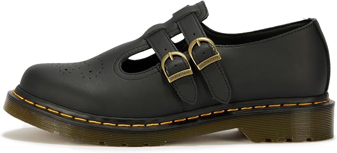 Dr. Martens Womens Vegan 8065 Mary Jane Man Made Material Flat Shoe