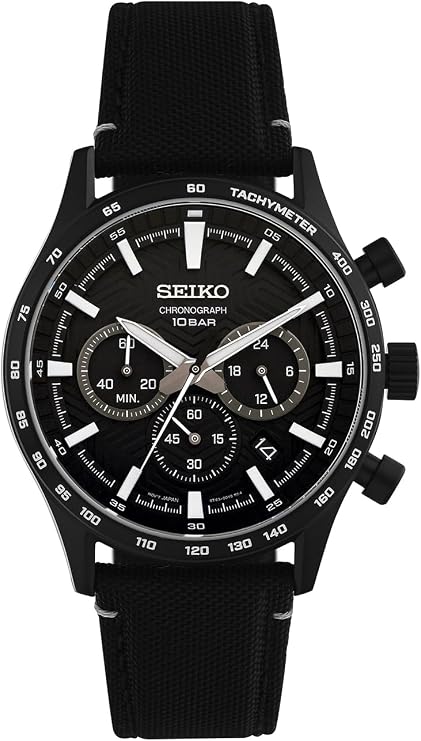 Seiko SSB417P1 Men's Wristwatch, Chronograph Overseas Model, Black