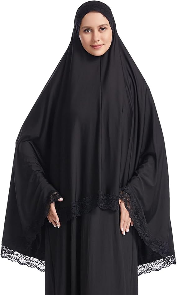 Muslim Hijab for Women Instant Big Hijab Khimar Abaya 1pc Soft Lace Scarf