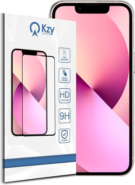 KZY İletişim Apple iPhone 13 Mini ile uyumlu Tam Kaplayan Temperli Ekran Koruyucu Cam