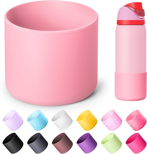 Silicone Boot for 32 oz Owala Water Bottles, Anti-Slip Protective Sleeve for Owala Twist & FreeSip & Flip Insulated Water Bottle, Boot Bottom Base for Owala (Pink)